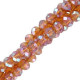 Faceted glass beads 3x2mm disc - Shiny Topaz pearl shine coating